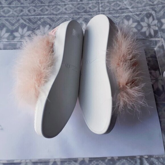 NIB NWT ZCD Montreal pink satin & feather sneakers, 37 - Picture 11 of 11